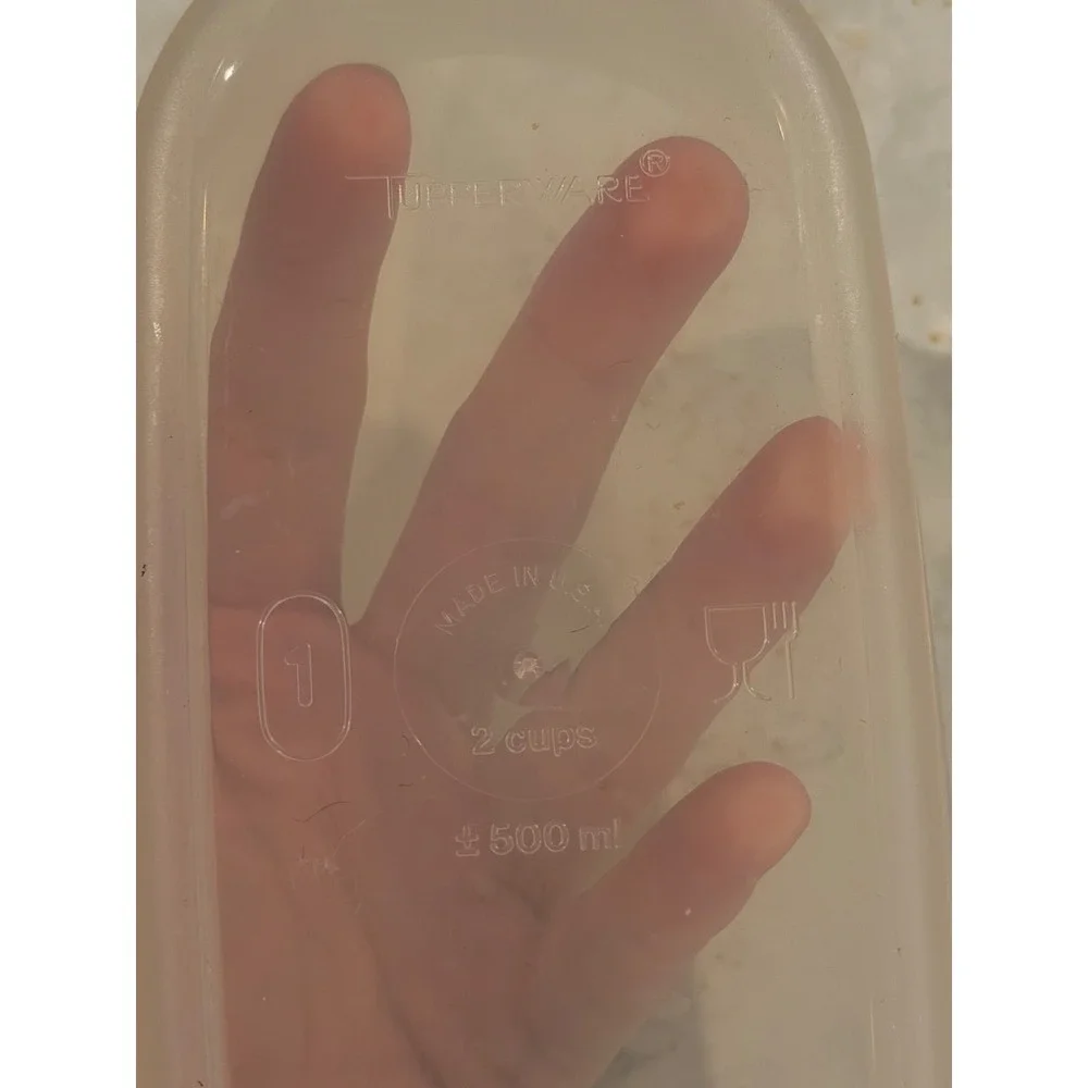 Tupperware‎ Modular Mates Oval 1 White Seal 2 Cup 500ml Container 1611-16 USA